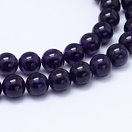 Natural Amethyst Round Bead Strands, Grade A+, 8mm, Hole: 1mm, about 49pcs/strand, 15.5 inch(G-M212-8mm-03C)