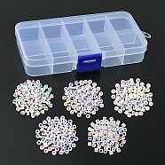 500Pcs 5 Styles Opaque White Acrylic Beads, Cube/Flat Round/Heart, Mixed Shapes, 7x7x4mm, Hole: 1.5mm, 100pcs/style(MACR-YW0002-43)