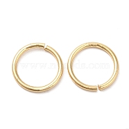 Brass Open Jump Rings, Round Rings, Real 18K Gold Plated, 18 Gauge, 12x1mm, Inner Diameter: 10mm(X-KK-F855-07G)