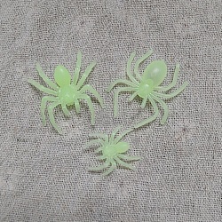 Glow in The Dark Plastic Spiders, Luminous Animals, Halloween Scary Decoration, Mischief Prop, Light Green, 21x20mm(LUMI-PW0001-166C)