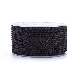 Polyester Braided Cord, Black, 2mm, about 16.4 yards(15m)/roll(OCOR-F010-A31-2MM)