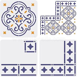 Plastic Drawing Painting Stencils Templates Sets, Square, Tile Pattern, 30x30cm, 3 style/set(DIY-WH0172-850)