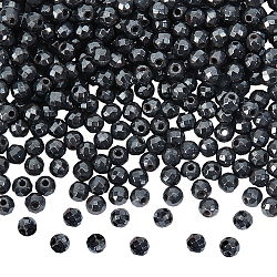 2Strands Non-magnetic Synthetic Hematite Beads Strands, Faceted, Round, 3~3.5x2.5~3mm, Hole: 0.3mm, about 114~141pcs/strand, 15.1~16.4 inch(38.4~41.8cm)(G-NB0005-01B)