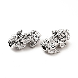 Alloy European Beads, Large Hole Beads, Tiger, Antique Silver, 32x17.5x14mm, Hole: 4.6mm(FIND-C017-11AS)