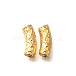 Ion Plating(IP) 304 Stainless Steel Curved Tube Beads, Real 18K Gold Plated, 14x5mm, Hole: 1.9mm(STAS-I321-27G)