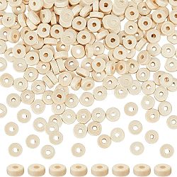 Wood Beads, Undyed, Donut, Cornsilk, 8x3mm, Hole: 2.5mm, 1000pcs/bag(WOOD-OC0002-42)