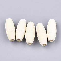 Unfinished Natural Wooden Beads, Long Oval Wood Beads, Oval, Old Lace, 24.5x9.5~10mm, Hole: 3.5~4mm(WOOD-S053-01)