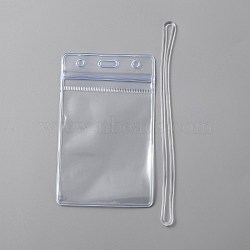 Transparent PVC Plastic Luggage Tag Bag, Vertical, for Suitcase, Travel Bag, Clear, 112x68x1.5mm, Inner Diameter: 90x63mm, Band: 150x8x2.5mm(DIY-WH0366-21)