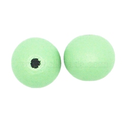 Spray Painted Natural Wood Beads, Round, Pale Green, 19.5~20mm, 354pcs/825g(WOOD-WH0023-22B-07)