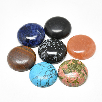 Natural & Synthetic Gemstone Cabochons, Half Round/Dome, 29~30x8mm