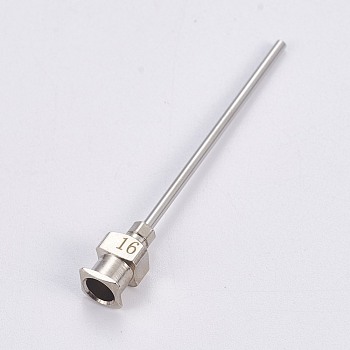 Stainless Steel Fluid Precision Blunt Needle Dispense Tips, Stainless Steel Color, 49.7x6.2x5.7mm, Hole: 4mm, Pin: 1.5mm