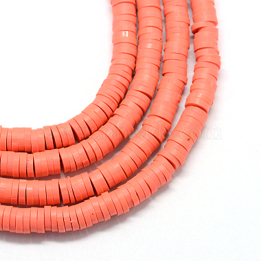 8mm LightCoral Disc Polymer Clay Beads