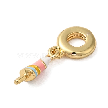 Rack Plating Brass Colorful Enamel European Dangle Charms(KK-P279-37G)-2