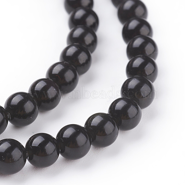 obsidienne naturelle perles brins(X-G-G099-6mm-24)-3
