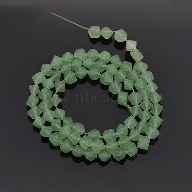Cube Natural Green Aventurine Beads Strands(G-N0154-38)-2
