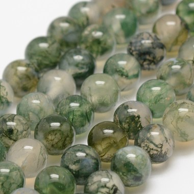 6mm SeaGreen Round Moss Agate Beads
