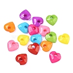Opaque Acrylic Pendants, Heart Charms, Mixed Color, 15x15x6mm, Hole: 3.8mm, about 862pcs/500g(OACR-Z037-09)