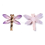 Transparent Resin Pendants, Dragonfly, Purple, 26.5x31.5x3.5mm, Hole: 1mm(RESI-WH0020-020I)