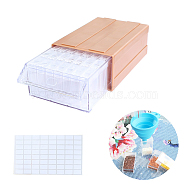 Diamond Painting Storage Stackable Bead Organizer Drawers, with 35 Slots Rectangle Individual Containers, Silicone Funnel and Writable Stickers, Dark Salmon, 182x110x60mm(DIAM-PW0010-32A-04)
