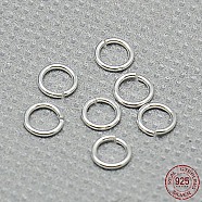 925 Sterling Silver Open Jump Rings, Round Rings, Silver, 5x0.8mm, Hole: 3.5mm(STER-A005-28)