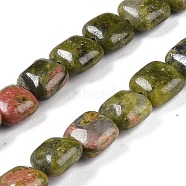 Natural Unakite Beads Strands, Square, 8.5x8.5x5mm, Hole: 1.6mm, about 50pcs/strand, 16.34''(41.5cm)(G-M435-A09-01)