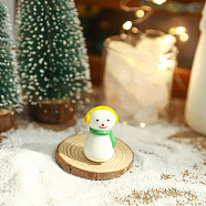 Christmas Theme Mini Glass Snowman Ornaments, for Home Deaktop Display Decorations, Yellow, 40x24mm(XMAS-PW0002-05A-02)