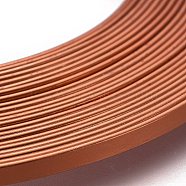 Aluminum Wire, Flat Craft Wire, Bezel Strip Wire for Cabochons Jewelry Making, Chocolate, 3x1mm, about 5m/roll(AW-WH0002-09D)