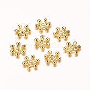 Zinc Alloy Beads Spacers, Cadmium Free & Lead Free, with One Hole, Snowflake, Golden, 10x2.5mm, Hole: 1.5mm(X-PALLOY-Q063-G)