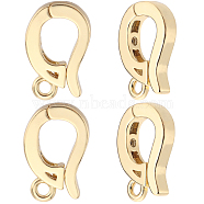 5Pcs Rack Plating Brass Cubic Zirconia Enhancer Shortener Bails, Hinged Pendant Bails, with Loop, Cadmium Free & Lead Free, Long-Lasting Plated, Real 18K Gold Plated, 12x10x2.5mm, Hole: 1mm(ZIRC-BBC0002-08)