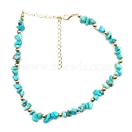 Synthetic Turquoise Chip Beaaded Necklaces, 12.20 inch(31cm)(PW-WG62153-06)