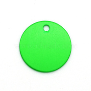 Colored Aluminum Pendants, Laser Cut, Double Sided Dog Pet Name Phone Number ID Tag Charm, Flat Round, Spring Green, 30x1mm, Hole: 3.5mm(ALUM-S018-JA633-5)
