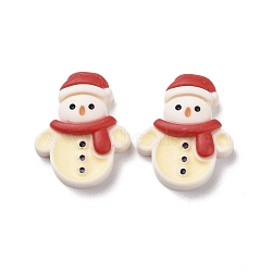 Christmas Theme Opaque Resin Cabochons, DIY Accessories, Snowman, Red, 25.5x12x7mm(X-RESI-G029-A07)