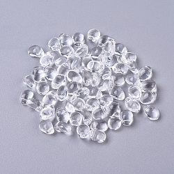 Glass Charms, Oval, Clear, 8x6x4mm, Hole: 1mm(GLAA-H016-13M-10)