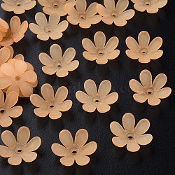 Transparent Acrylic Beads, Frosted, Flower, Sandy Brown, 20.5x18.5x6.5mm, Hole: 2mm, about 857pcs/500g(MACR-S373-107-D01)