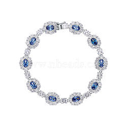 Vintage Silver Flower Bracelet with Zirconia, Elegant Jewelry for Parties.(YI8790-2)