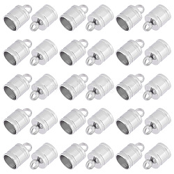 50Pcs 304 Stainless Steel Cord Ends, Column, Stainless Steel Color, 11x7mm, Hole: 3mm, Inner Diameter: 6mm(STAS-UN0041-50)