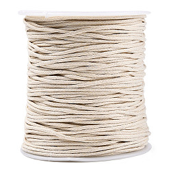 Waxed Cotton Thread Cords, Old Lace, 1.5mm, about 100yards/roll(YC-R003-1.5mm-102)