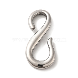 304 Stainless Steel S-Hook Clasps, Stainless Steel Color, 28.5x13x3.5mm(STAS-P325-31P)