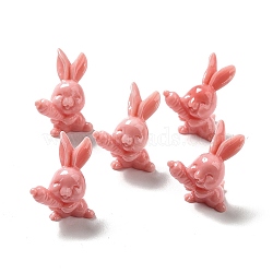Opaque Resin Home Display Decorations, 3D Rabbit with Carrot, Light Coral, 11.5x15.5x20.5mm(RESI-G060-02)