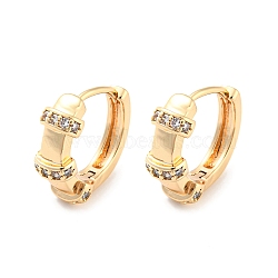 Rack Plating Brass with Cubic Zirconia Hoop Earrings for Women, Ring, Light Gold, 16x6mm(EJEW-G363-01KCG)