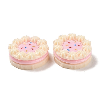 Opaque Resin Imitation Food Decoden Cabochons, Cake, Linen, 26x11mm