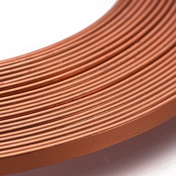 Aluminum Wire, Flat Craft Wire, Bezel Strip Wire for Cabochons Jewelry Making, Chocolate, 3x1mm, about 5m/roll