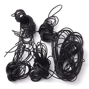 Round Cowhide Leather Cord, Genuine Leather Strip Cord Braiding String, Black, 2mm