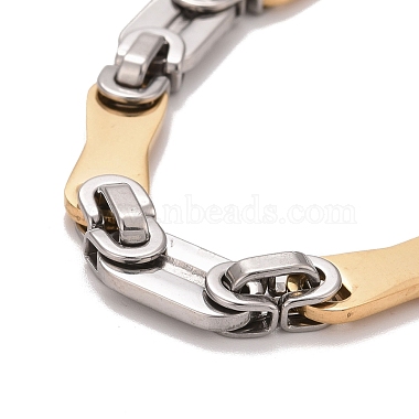 Vacuum Plating 304 Stainless Steel Bar Link Chains Bracelet(STAS-E160-01GP)-2