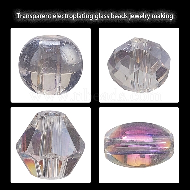 4 perles de verre galvanoplastiques de style(EGLA-YW0001-35)-2