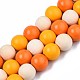 Halloween Spray Painted Natural Wood Beads Strands(WOOD-S053-55B)-1
