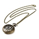 Alloy Glass Pendant Pocket Necklace(WACH-S002-09AB)-2