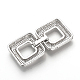 Brass Micro Pave Cubic Zirconia Fold Over Clasps(ZIRC-S058-01P)-2