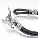 Bracelets multi-brin cordon cuir tressé(BJEW-F274-07AS)-2