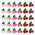 36Pcs 6 Styles Transparent Resin Pendants, Cherry, Mixed Color, 20.5x19.5x10.5mm, Hole: 2~3mm(RESI-TA0004-21)